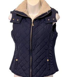 Active USA Navy Quilted Vest with Cream Lining